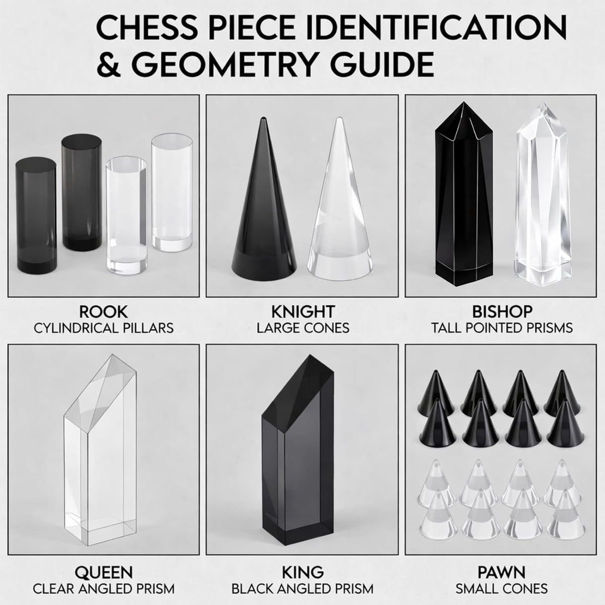VioraWhite Acrylic Chess Set, 11.8 x 11.8 Inch Large Modern Table Chess Game Board for Adults